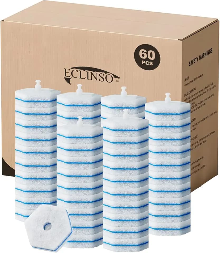 60 Count Toilet Wand Refills Compatible with Clorox Toilet Wand, High-Density Disposable Toilets Brush Scrubber, Fresh Fragrance, 5X Cleaning Power Bathroom Cleaning