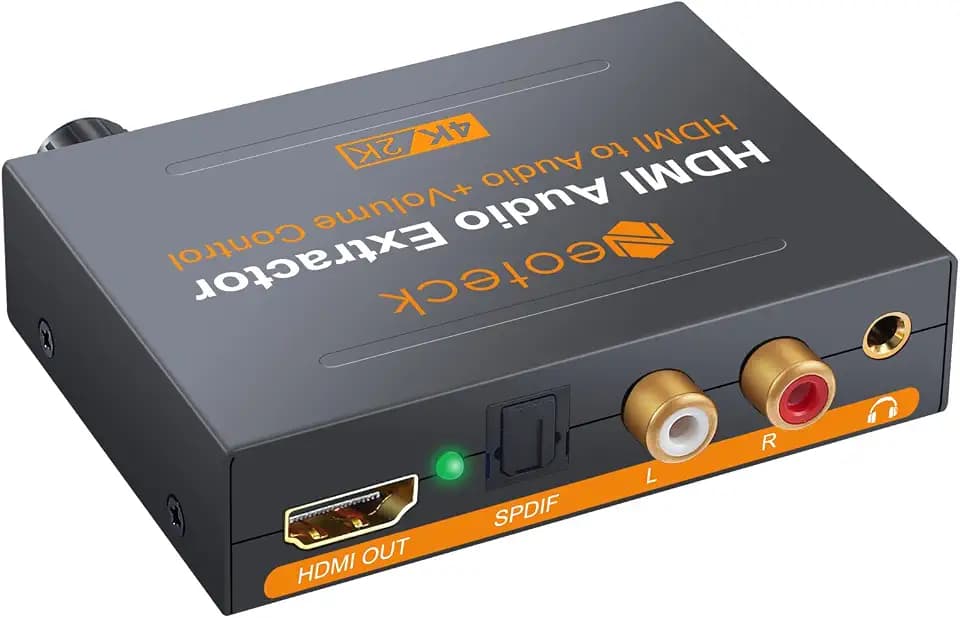 Neoteck HDMI Audio Konverter 4K x 2K Splitter Lautstärkeregler HDMI zu Optisch SPDIF Toslink Konverter Verteiler Digital zu Stereo R/L Audio Wandler für Blu-ray One Sky HD Box PS3 PS4