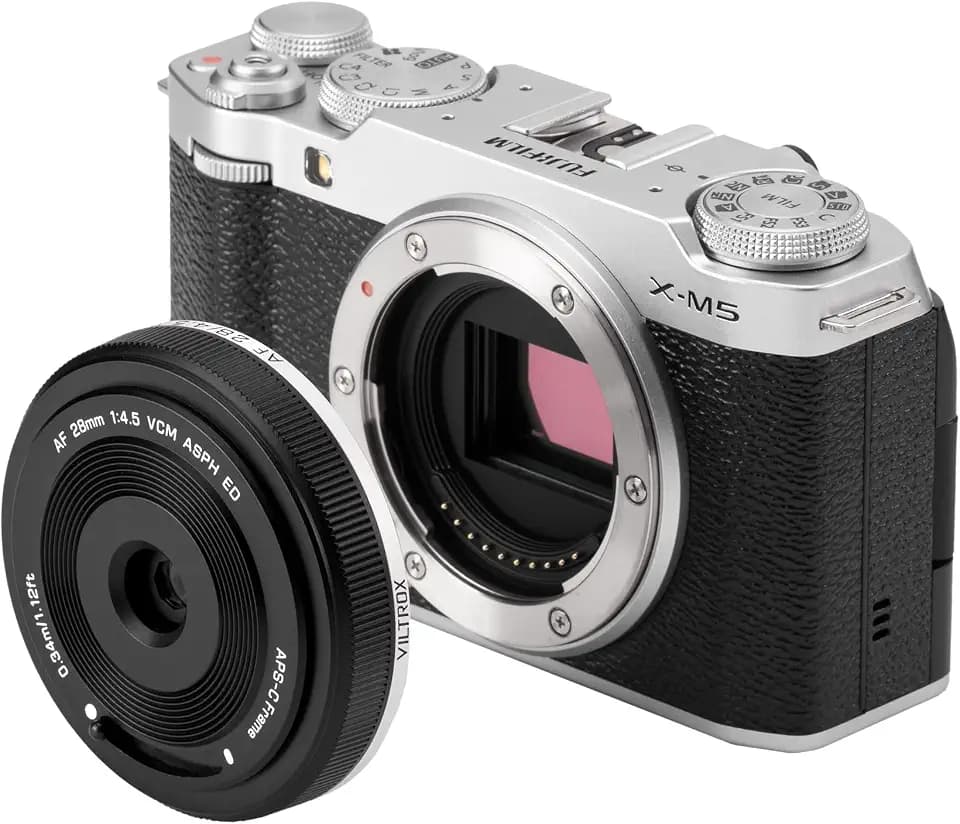 VILTROX 28mm F4.5 Fujifilm X-Mount Pancake Objektiv, Ultrakompaktes Prime Weitwinkel mit Autofokus, Vollformat-kompatibel für X-T5 X-H2 X-T50 X-M5 X-T30 II X-Pro3 X-S20 X-E4