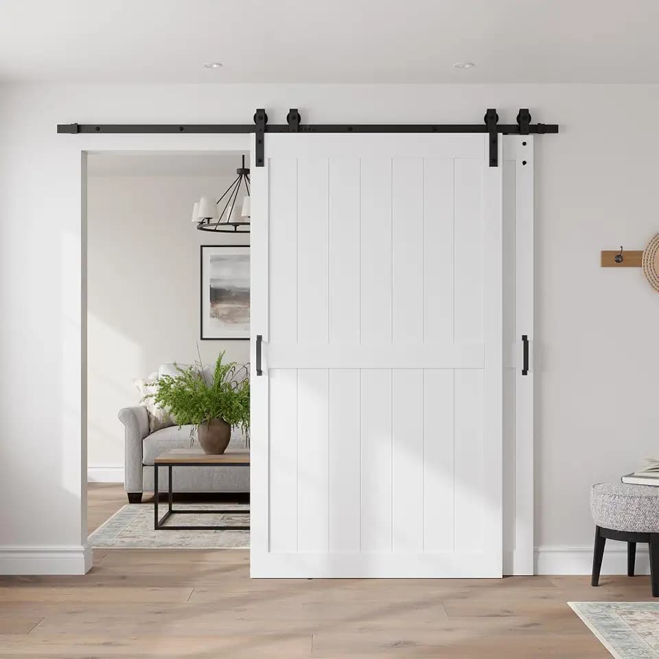 48" x 84" Bypass Barn Door with 8FT Track Hardware Kit Included
