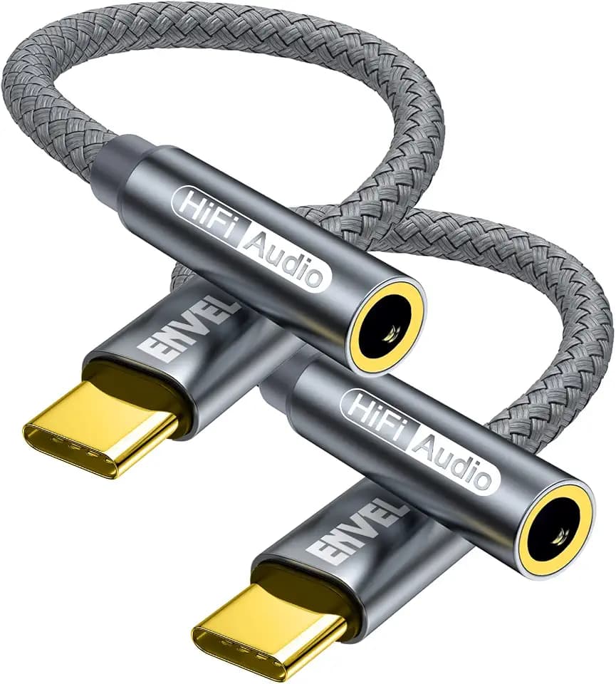 ENVEL USB C auf 3,5mm Kopfhörer Adapter USB C auf Klinke Aux mit DAC Chip