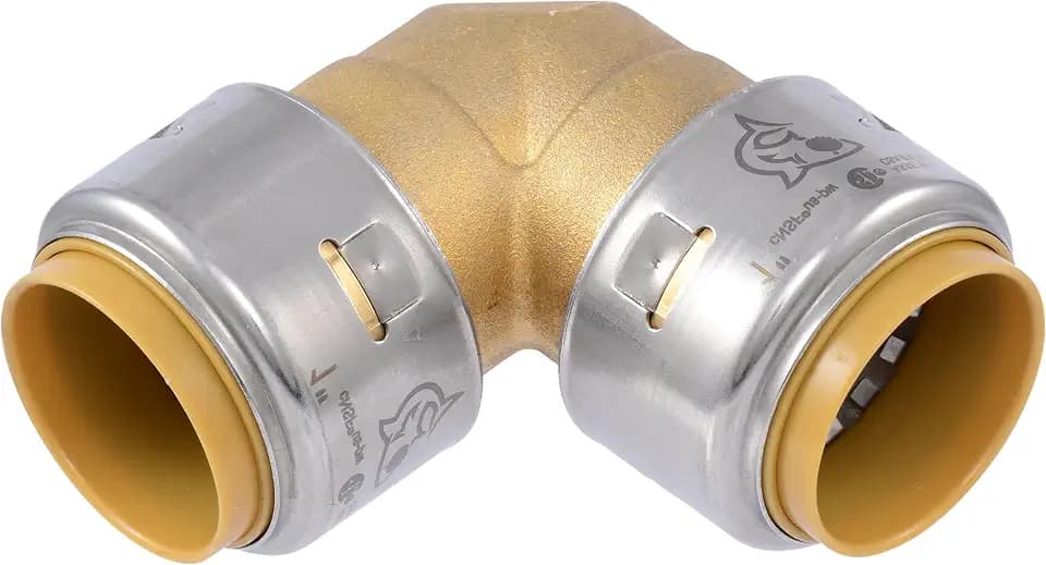 SharkBite Max 1 x 1 in PTC 90-Degree Elbow, Push-to-Connect Brass Plumbing Fitting, UR260A