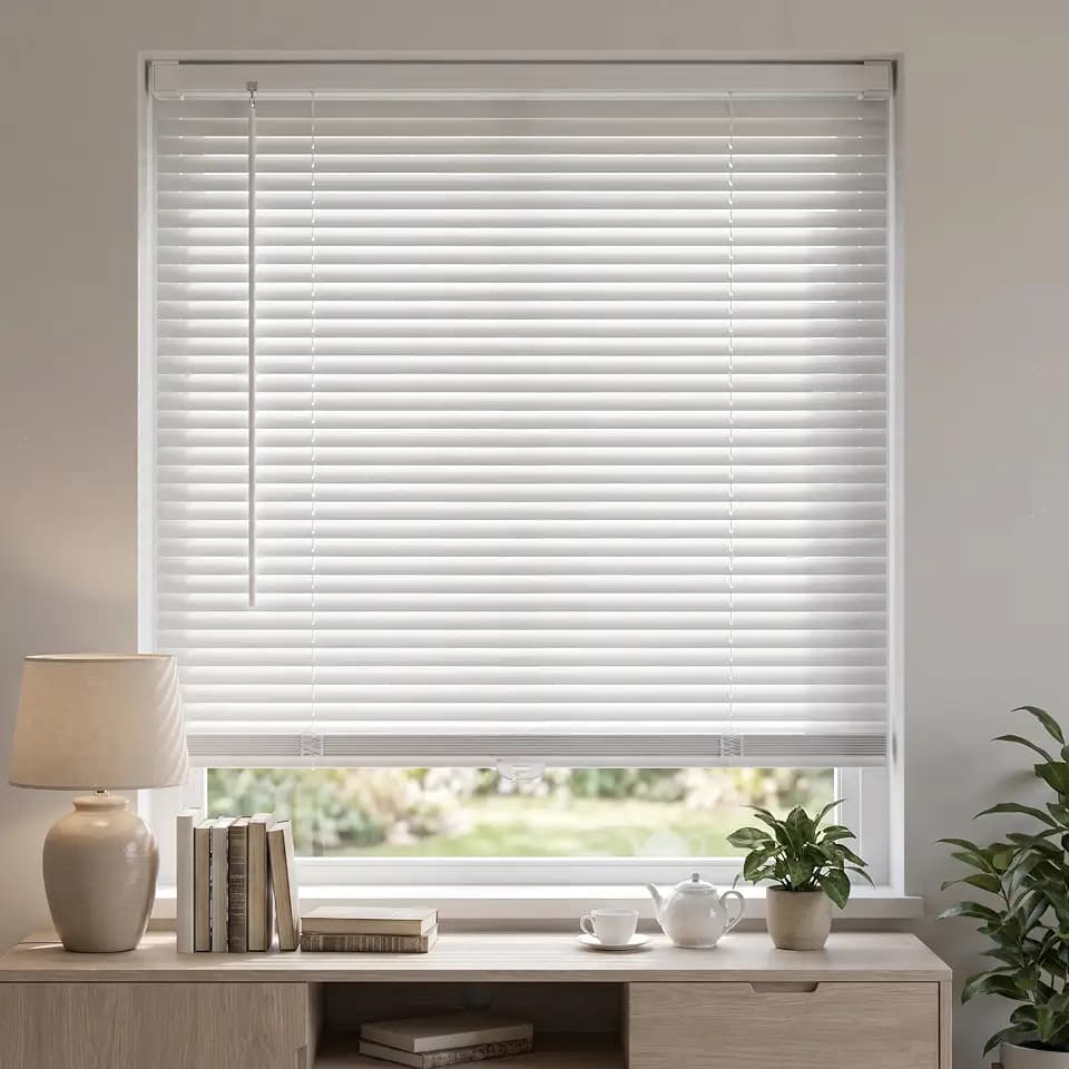 Cordless 1" Venetian Horizontal Mini Blinds for Indoor Windows(23" W×36" H)