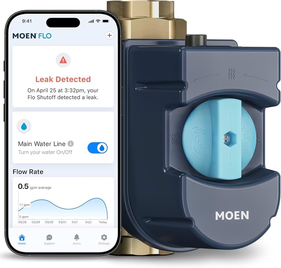 Moen Flo Shutoff, 1 1/4" Automatic Water Leak Detector & Shutoff, 900-002