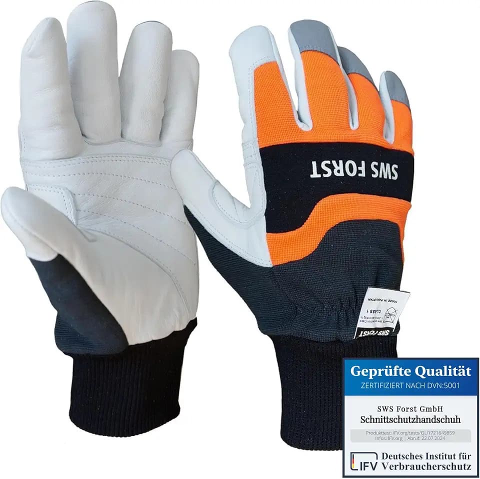 SWS Forst GmbH Schnittschutzhandschuh Forsthandschuh aus Leder Klasse 1 20m/s Gr. L