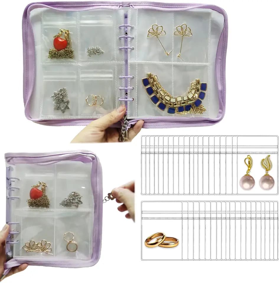 Travel Jewelry Organizer: Book-Style, Zipper, Anti-Tarnish & Foldable Case