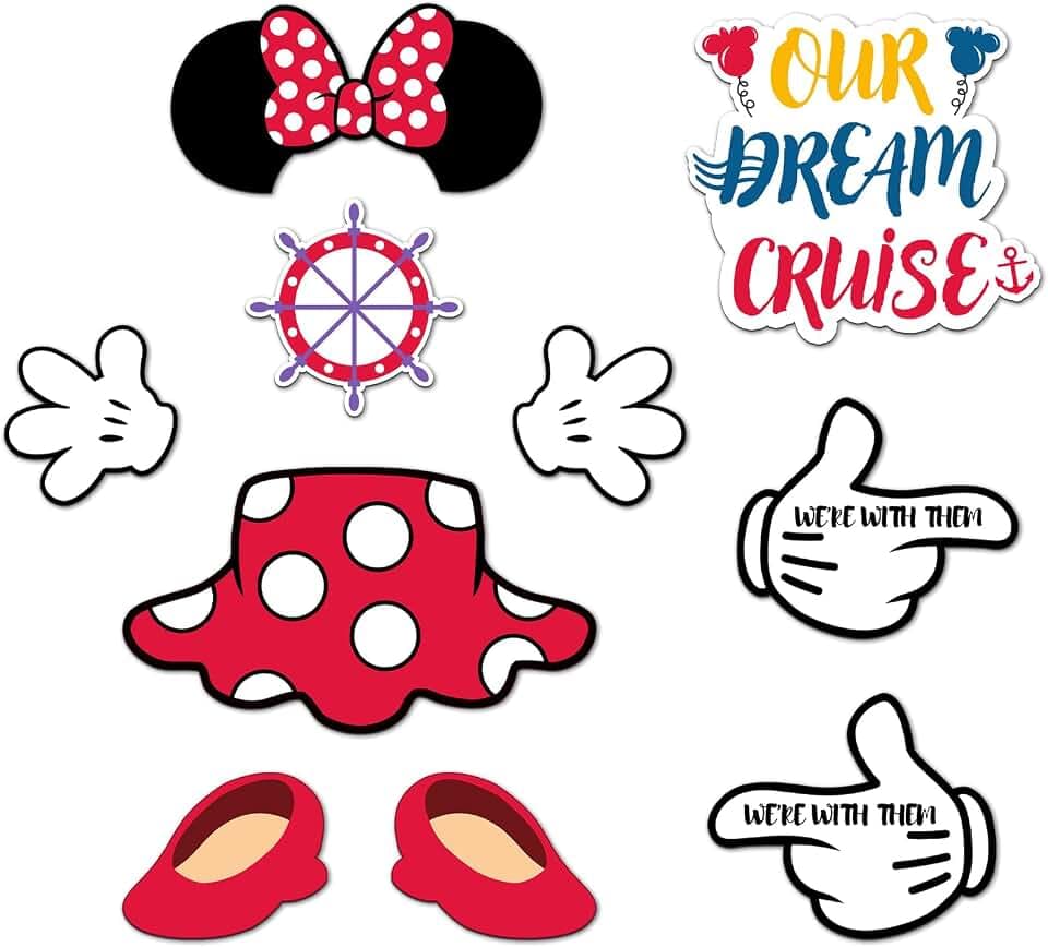 10 Pcs Cruise Door Decorations Magnetic, Funny Captain Mouse Cruise Door Decorations, Mouse Ears Magnet for DCL Cruise& All Major Cruise