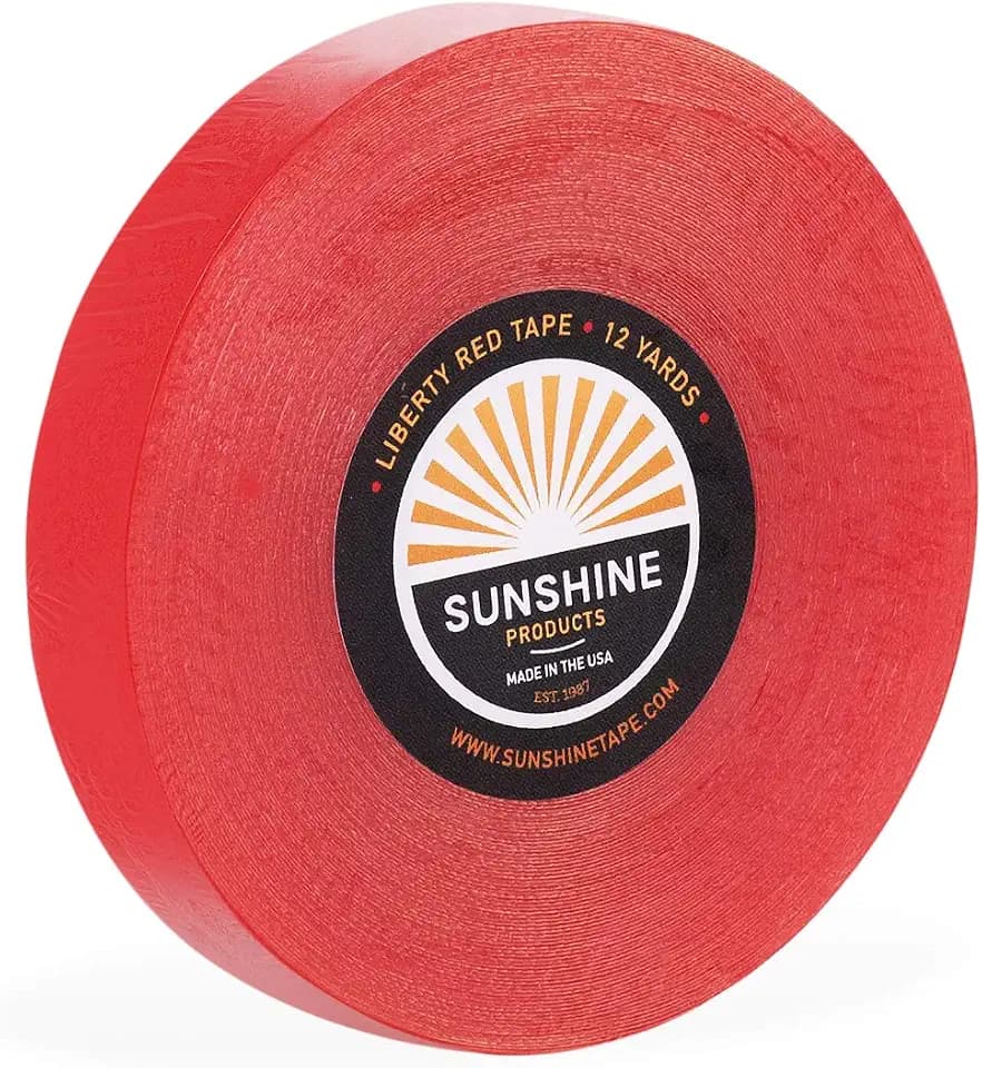 Daily Wear Hair System Tape Roll - Liberty Red Liner Wig Tape - Doublesided Ultra Hold Hair Tape for Wigs, Toupee, Hair Systems - 1-14 Day Hold - 1/2" x 12yds