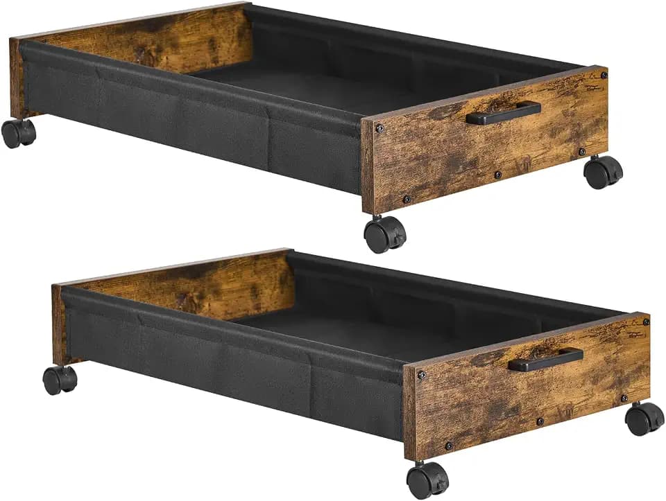 Wooden Under Bed Storage Drawer with Wheels for Space-Saving Storage
