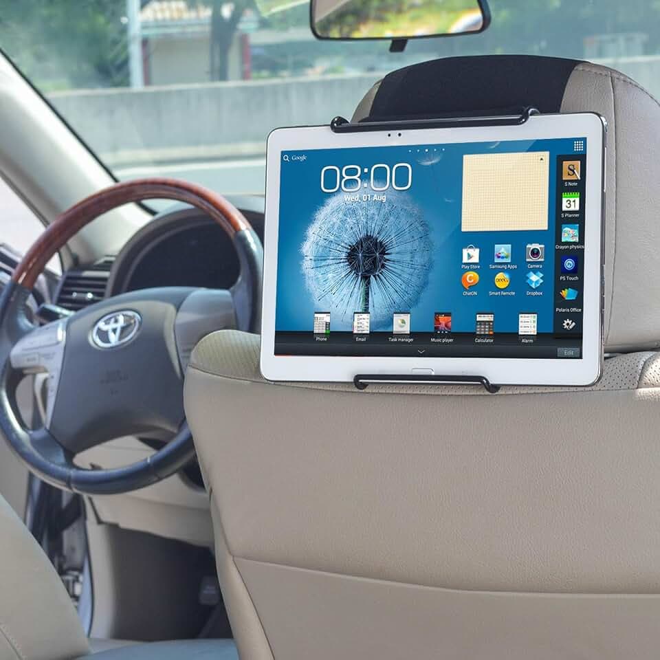TFY Universal-Kopfstützen-Halterung für Tablet-PCs mit Winkel, verstellbare Halteklammer für Tablets wie iPad 9/8/7, iPad Mini, iPad Air, iPad Pro, Galaxy Tab S8, Tab A und mehr