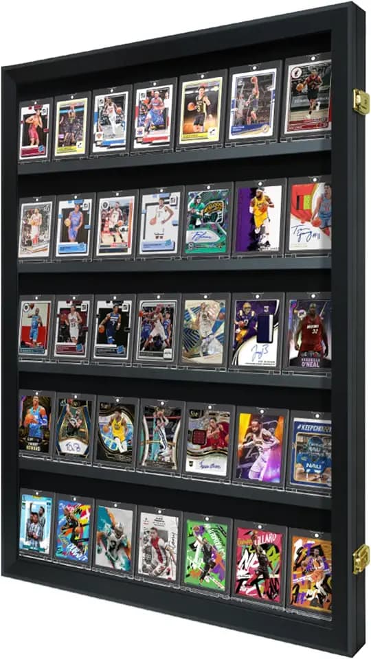 35-Card Sports Card Display Case for Graded Cards, Lockable
