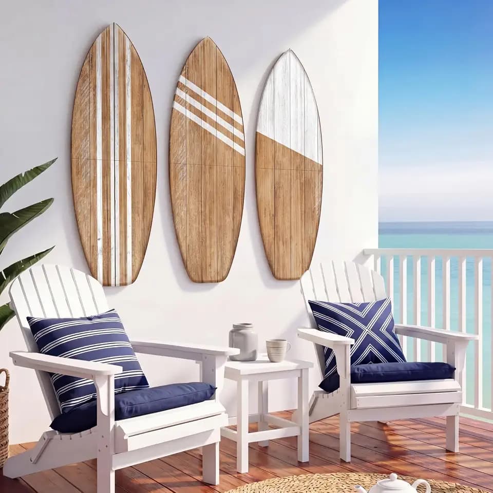 Yookeer 3 Pcs Surfboard Wall Decor, 36"x12",Large,Wood,Classic