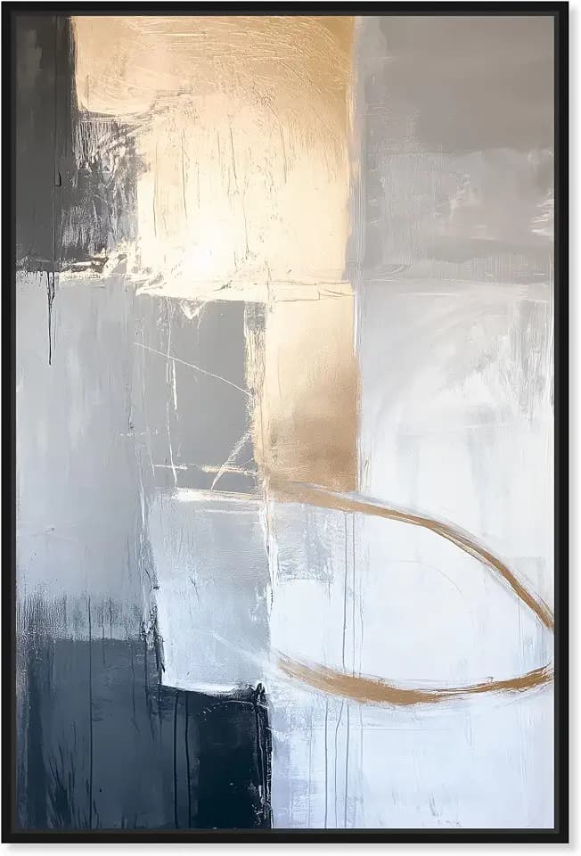 Art Remedy Illuminated Gold Edges Canvas Gemstone Abstract Art, Black Frame, 30" x 45"