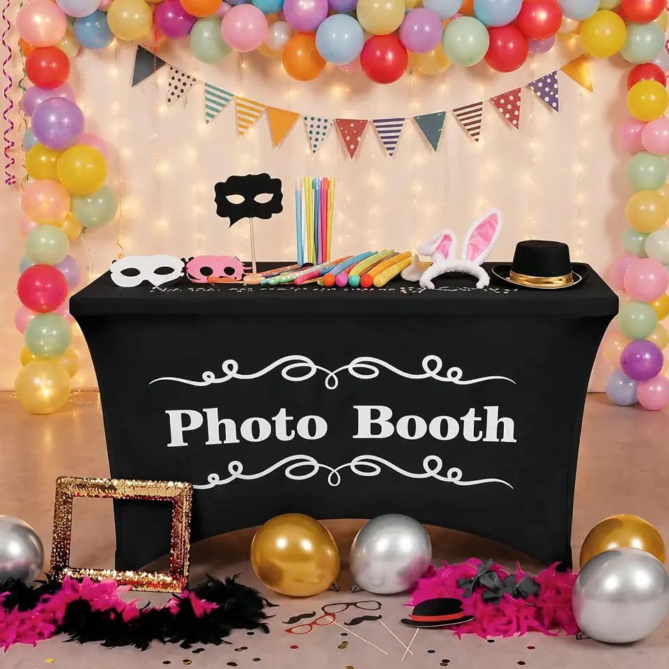 Gilprop Photo Booth Tablecloth Photo Booth Props Rectangle, Stylish, 4ft
