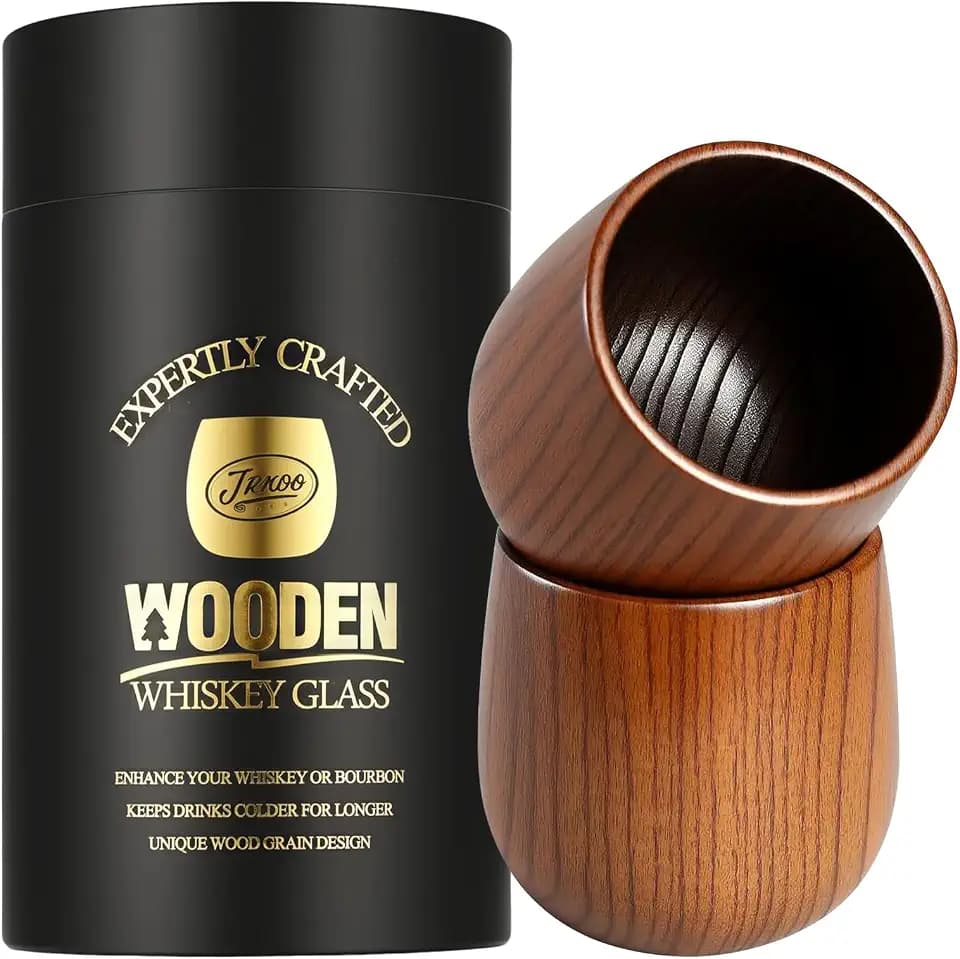 Whiskey Glasses Wooden Whiskey Glass The Original Charred Fashioned Glasses Gifts For Men 2 Pack