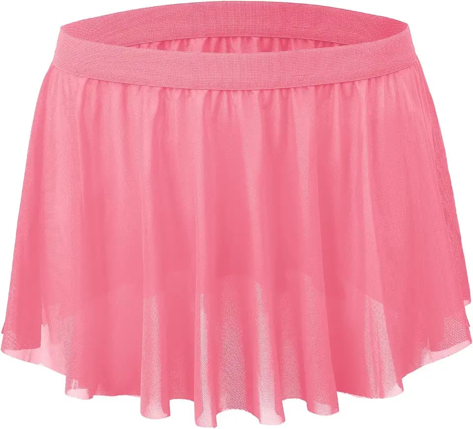 JIAHG Sissy Unterwäsche Herren Netz Höschen Transparent Minirock-Saum Niedrig Tailliert Polyester Crossdresser Reizwäsche Einheitsgröße für Party Cosplay Nachtclub