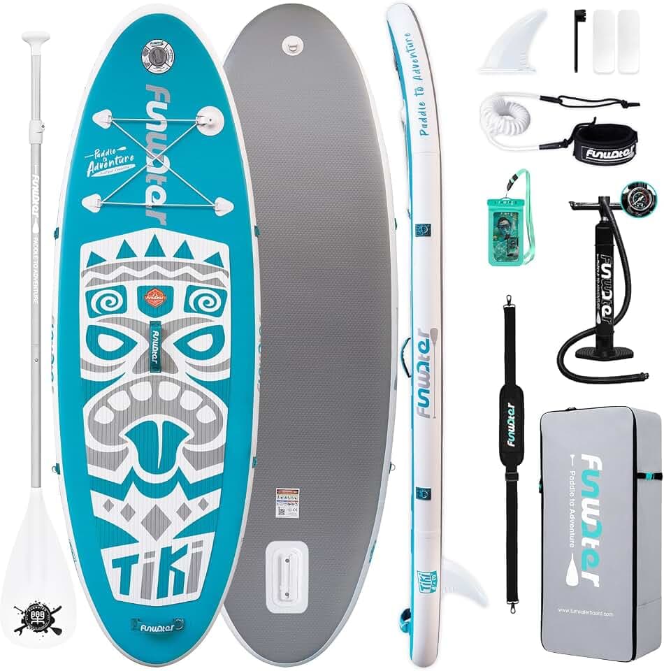 FunWater Inflatable Stand Up Paddle Board with Beginners SUP Accessories