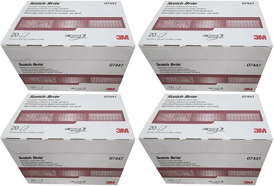 3M 07447 Scotch-Brite moNRr Maroon General Purpose Hand Pad, 20 Count (4 Pack)