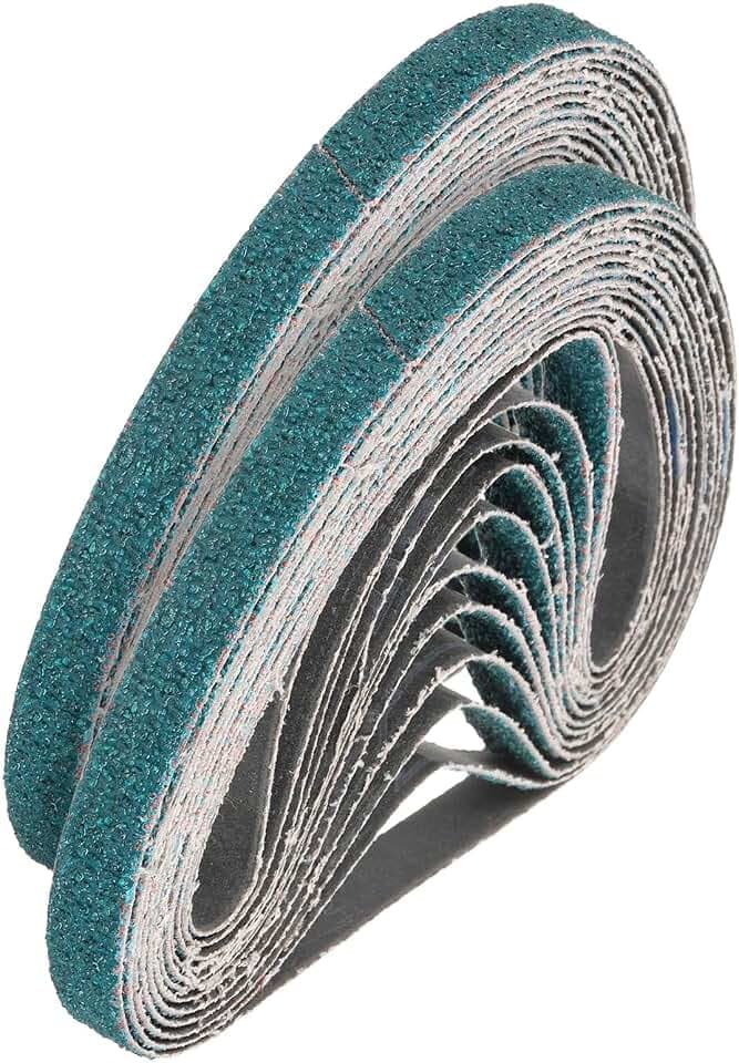 HARFINGTON 1/2 x 24 Inch Sanding Belts 40 Grit Zirconia 48 Pcs