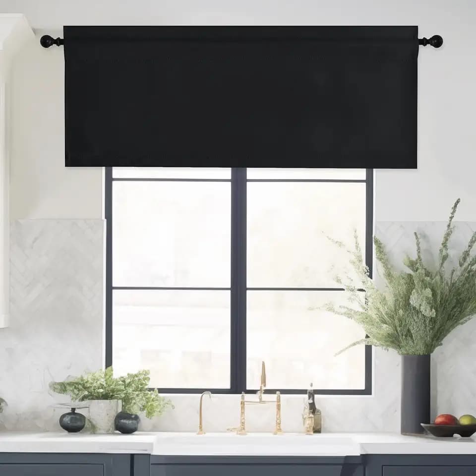 NICETOWN Black Blackout Valance Window Covering