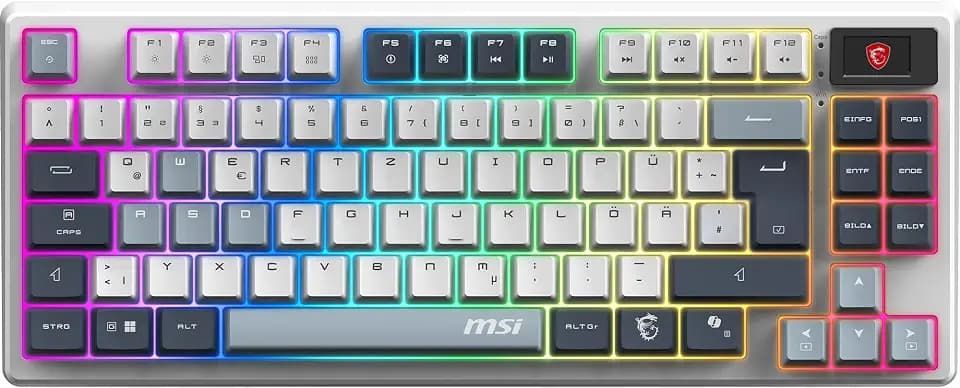 MSI Forge GK600 TKL Wireless Sky - Kabellose Gaming-Tastatur DE Blau