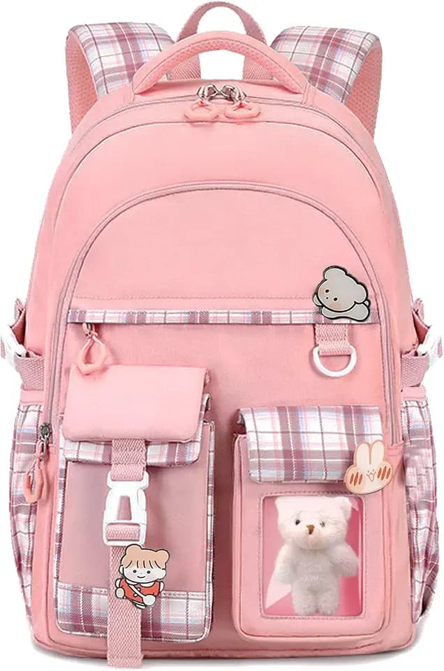 PRLINJSK Girls Backpack,Cute School Backpack for Girls Kids Teens