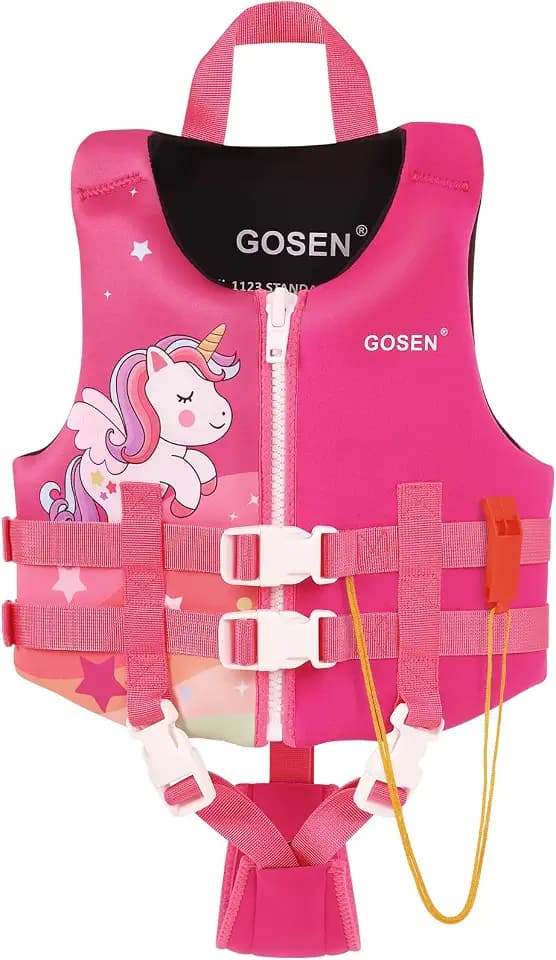 GOSEN Toddler Swim Vest Kids Floaties - Swim Jacket for 1-8 Years (25-70LBS) - Children Pool Float with Dual Adjustable Safety Straps, Swimming Aid for Boys and Girls