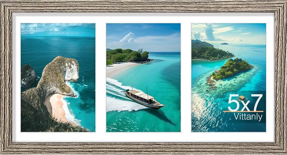 Vittanly 8x16 Collage Picture Frame, Displays 3Pcs 5x7 Photos