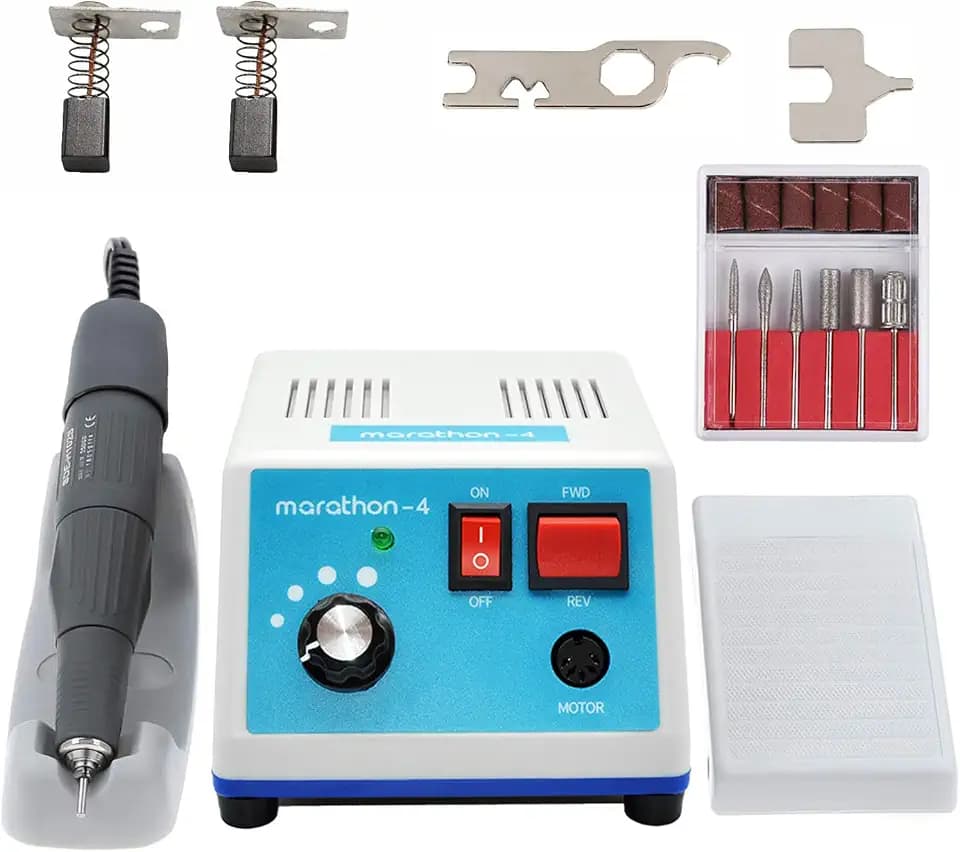 Upgraded Marathon-4 Micromotor For Woodcarving, Jewelry, Ceramics, H37L1 Handpiece - 35,000RPM Stepless Speed Control with Foot Pedal
