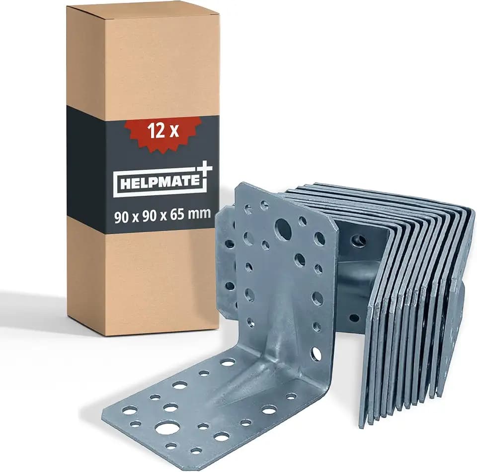 HELPMATE – Winkelverbinder mit Sicke 90x90x65 mm – 12 Stück