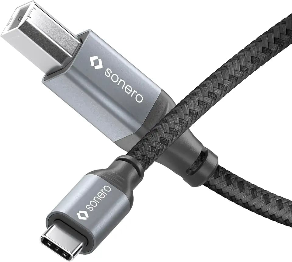 Sonero USB 2.0 Kabel C auf B Stecker Druckerkabel 480 MB/s space grey 2,00m