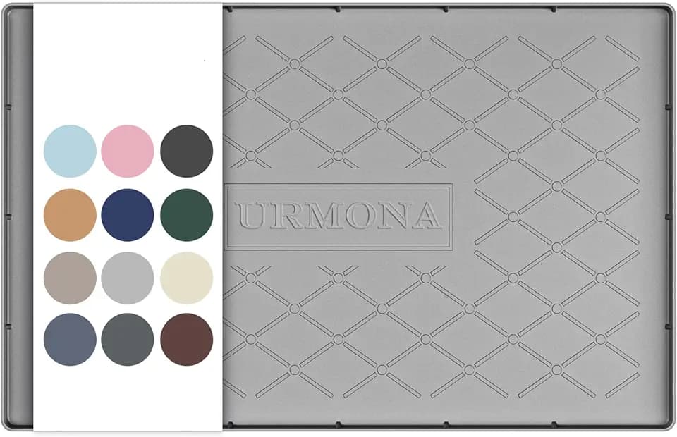 URMONA Under Sink Mat 22 x 14 in, Waterproof Silicone Cabinet Protector