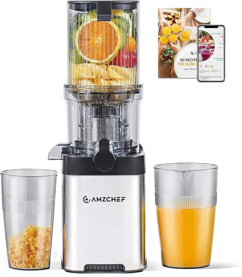 Cold Press Juicer Machine, 4.6" Wide Self-Feeding Chute