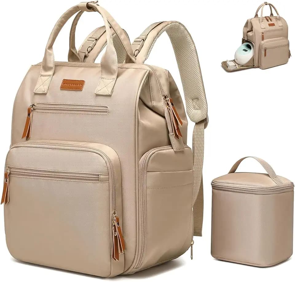 Qualyphant Extra Large Breast Pump Bag & Insulated Cooler, Dual-Deck Design