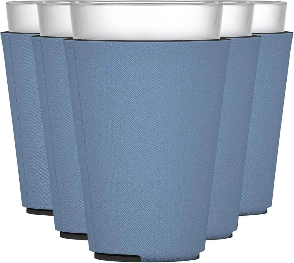 TahoeBay Blank Pint Glass Sleeves, Beer Coolers, 6-Pack, Steel Blue