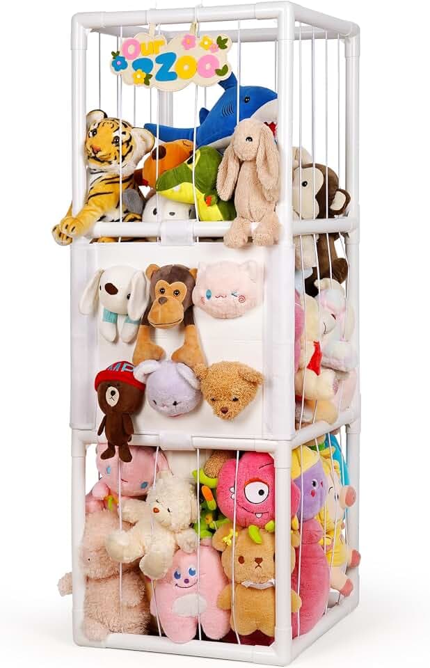 Stuffed Animal Storage Zoo Holder Space Save, PVC Stuffed Animal Organizer