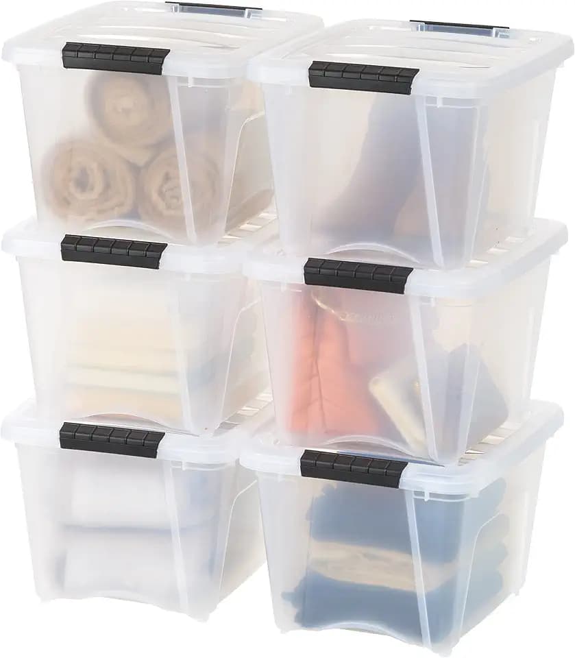 IRIS USA 6-Pack 19 Quart Storage Bins with Lids, Clear