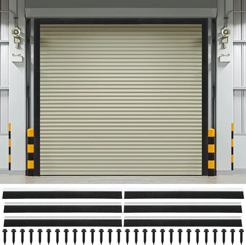 DoubleFill 8 x 8 ft Garage Door Brush Seal Kit, Black