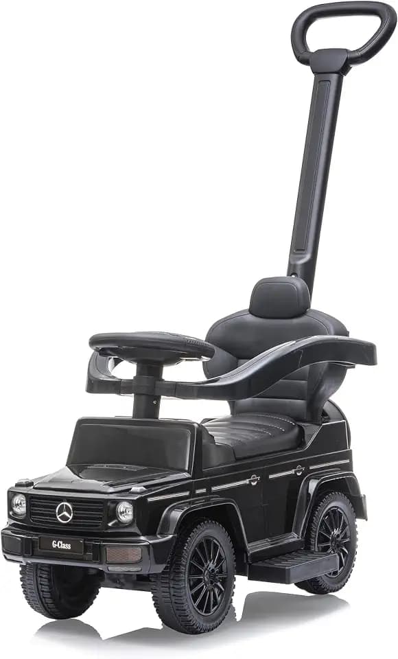 Rutscher Mercedes-Benz G 350 d 3in1 – ab 12 Monate, Sitzhöhe 260 mm, Kippschutz, Schutzbügel, Schub-und Haltestange mit Lenkfunktion abnehmbar, Schwarz