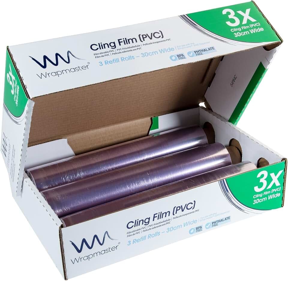WRAPMASTER 3000 Frischhaltefolien-Nachfüllpackungen – 3 Rollen, 30,5 cm breit x 304,8 m lang