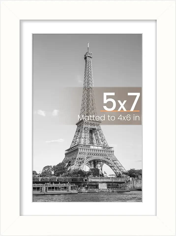 upsimples 5x7 Picture Frame, Wall Decor Photo Frames, White 1 Pack