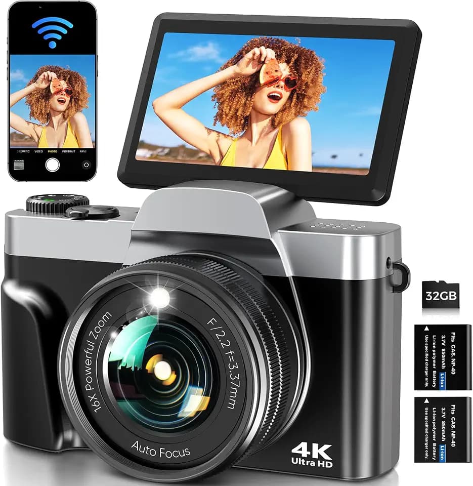 Digitalkamera mit WLAN 4K 64MP WiFi Fotokamera