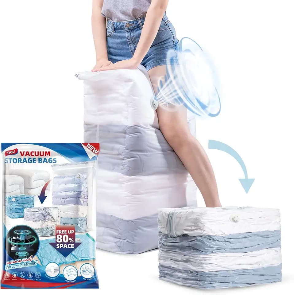 TAILI 6 Pack Vacuum Storage Bags, Jumbo Cube (31x40x15 Inch), Clear