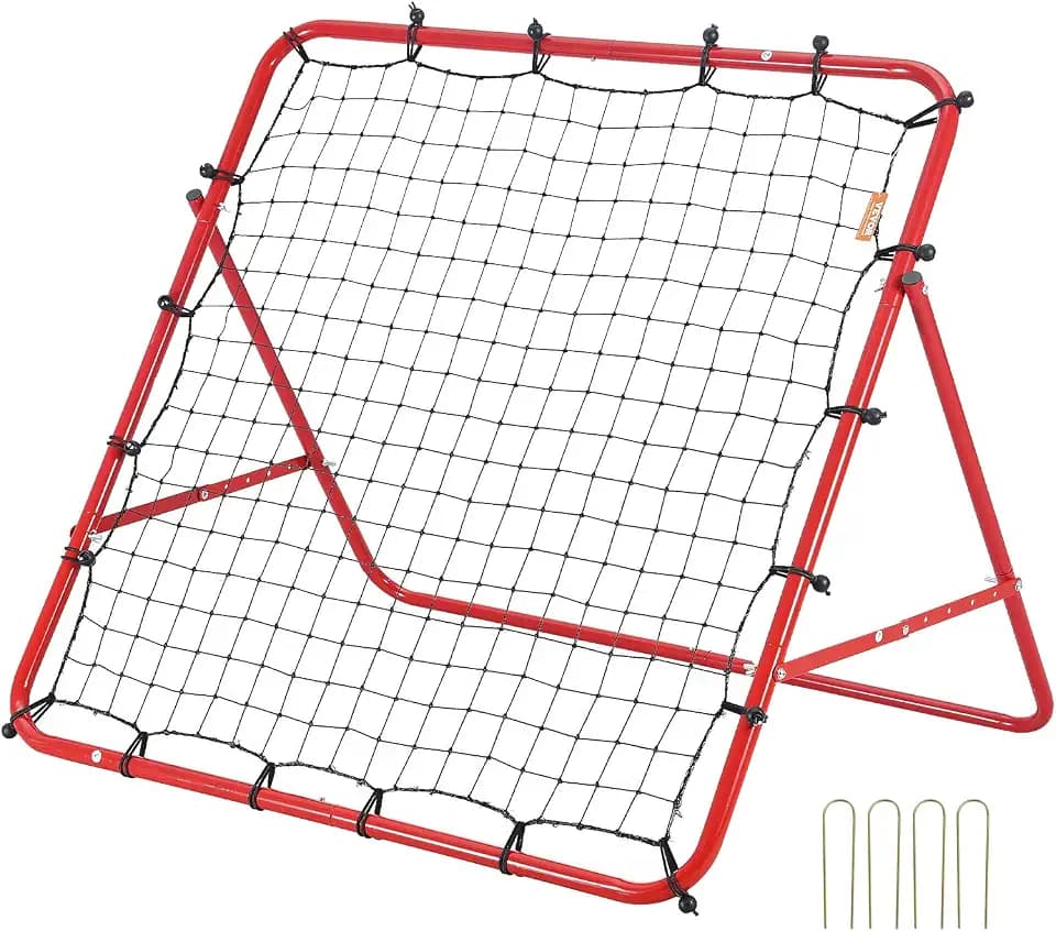 VEVOR Soccer Rebounder Net, Multi-Angles Soccer Goal Rebounder, Thickened Fiberglass Poles Iron Pipe for Team Solo Control, Passing Practice, Easy Setup Soccer Training Equipment for Teens & Adults