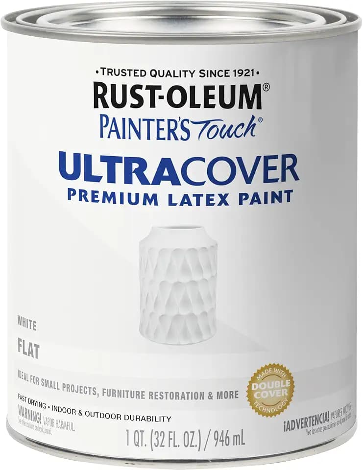 Rust-Oleum Painter's Touch Latex Brush-On Paint, Flat White