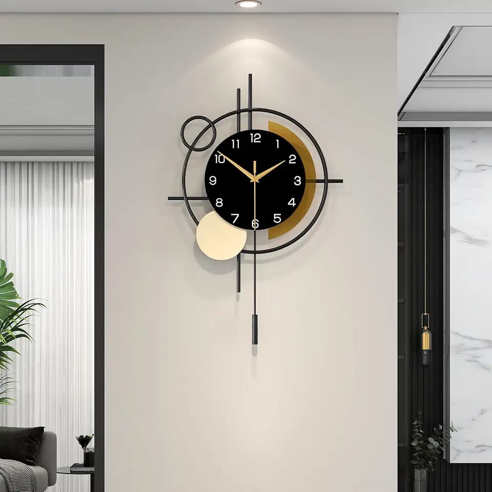 Wall Clock for Living Room Decor Modern Clock Pendulum Silent