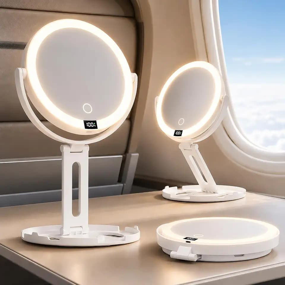 20X Travel Makeup Mirror with Lights, Double-Sided Magnifying Mirror