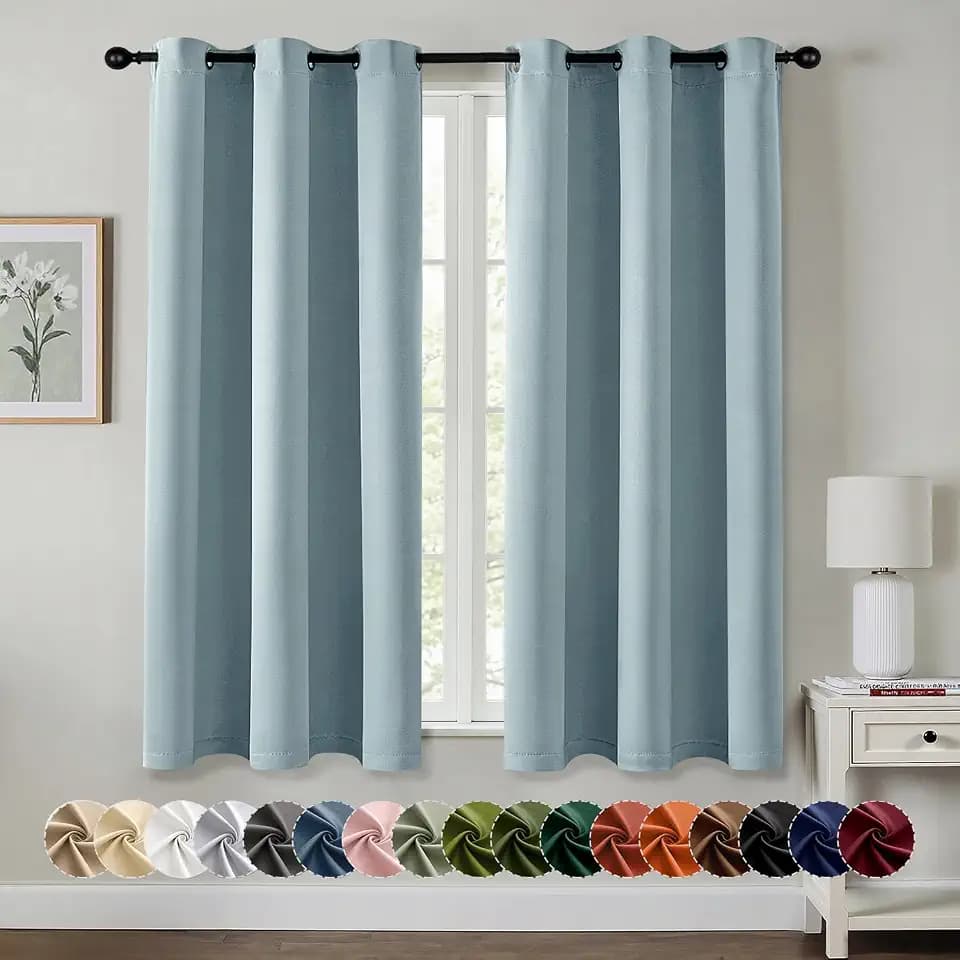 MIULEE Blackout Curtains for Bedroom 2 Panels 40 x 63 Inch Long Slate Blue