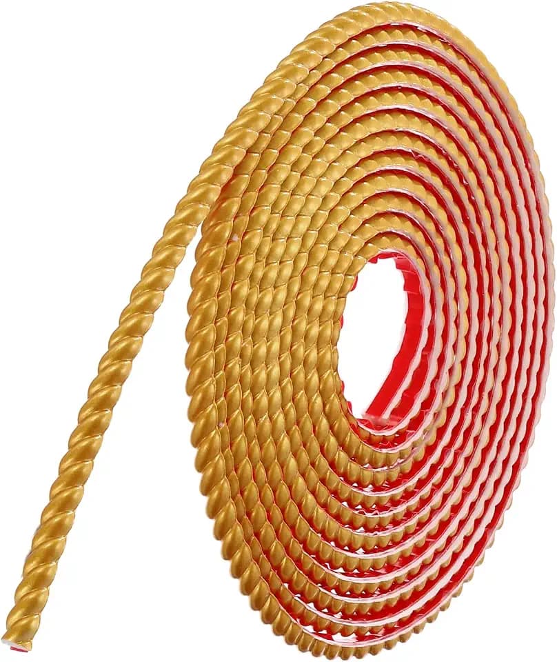 uxcell Peel and Stick Molding Trim for Walls 0.4" x 16 ft Gold