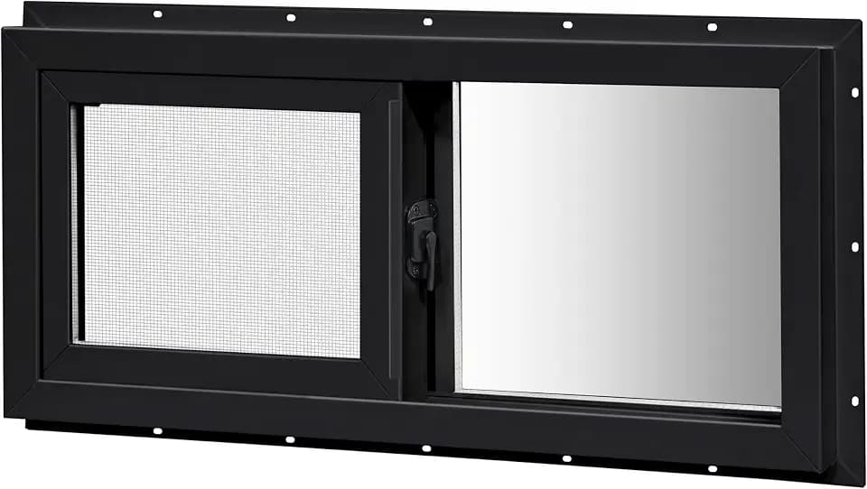 Vinyl Basement Sliding Window 32" x 14" Black